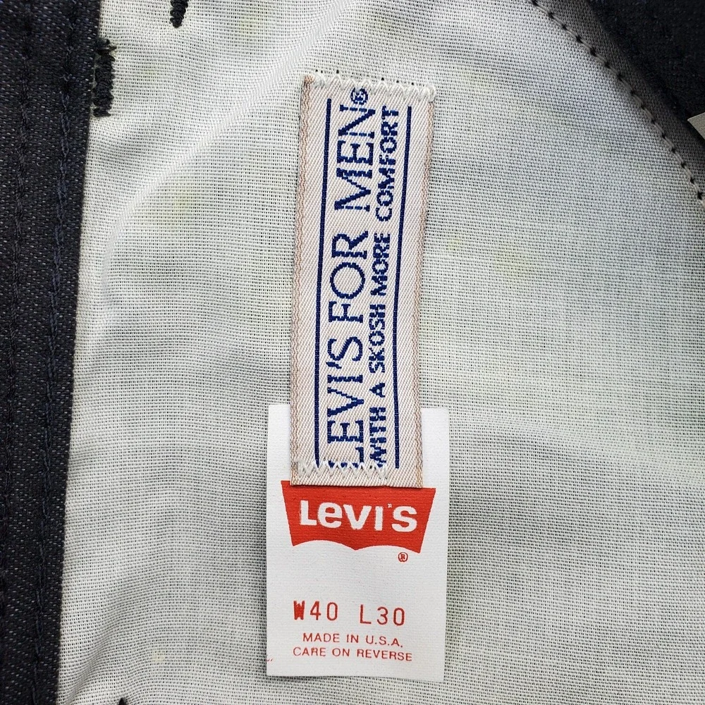 Vintage 80s Levi's Jeans Mens 40x30 Black Denim Deadstock‎ Comfort Straight Leg